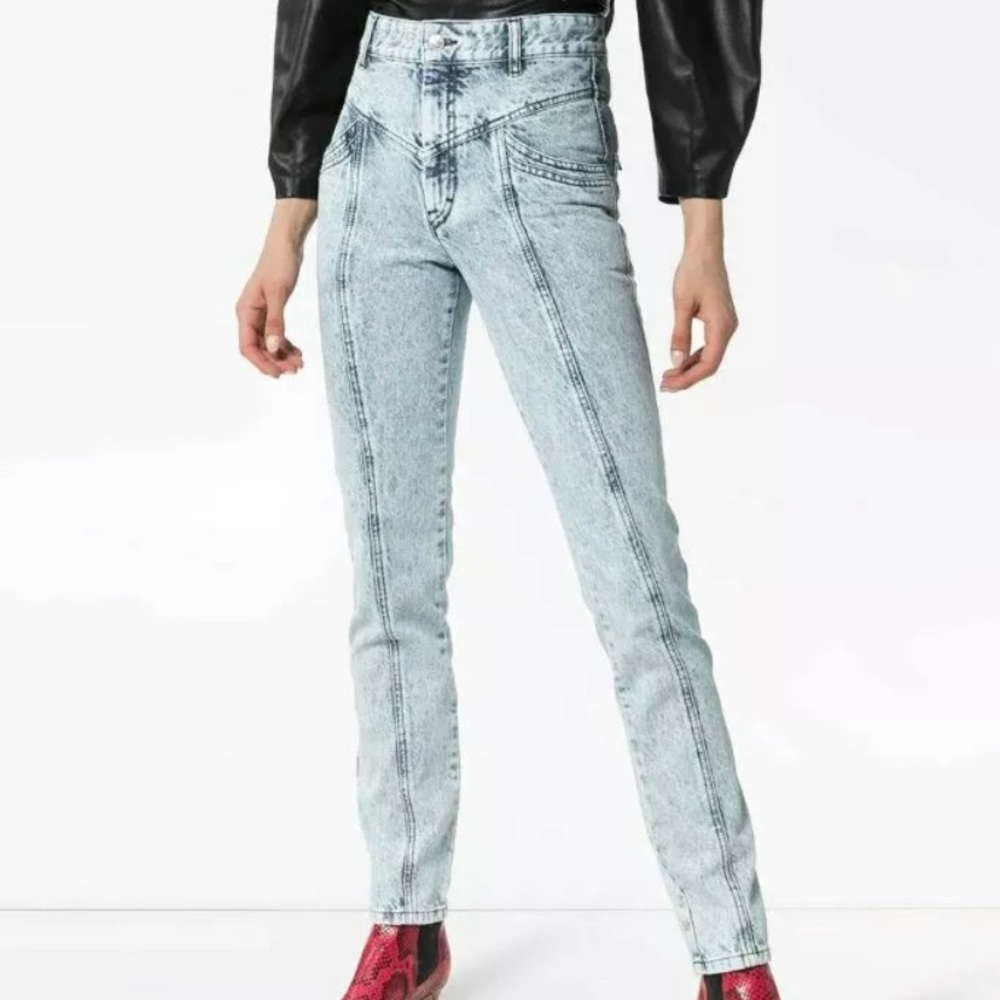 Isabel Marant Lorricka Jeans Snow Blue Acid 36 NWT - Picture 1 of 6